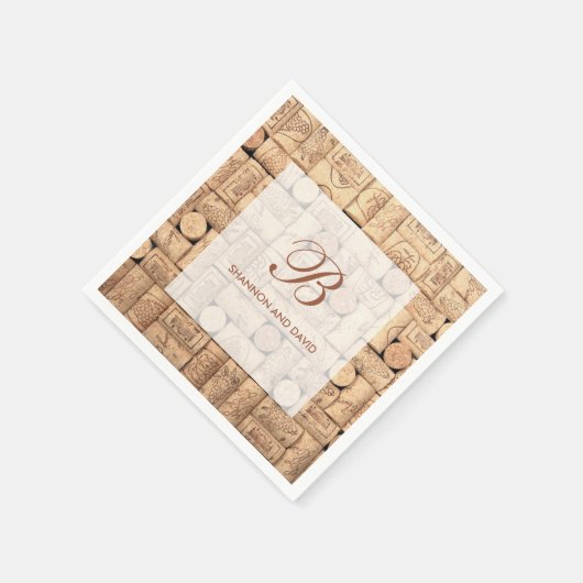 Serviette En Papier Vins Corks sur mesure (Coin)
