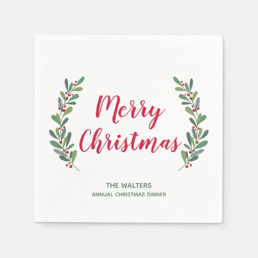 Serviette En Papier Vins d'hiver Cocktail de Noël Napkin (Devant)