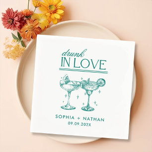 Serviette En Papier Vins Drunin In Love Lunettes de vin personnalisées