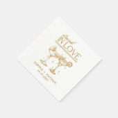 Serviette En Papier Vins Drunin In Love Lunettes de vin personnalisées (Coin)