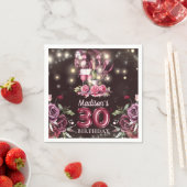 Serviette En Papier Vins et ballons 30e anniversaire Personnalisé (En situation)