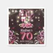 Serviette En Papier Vins et ballons 70e anniversaire Personnalisé (Devant)