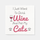 Serviette En Papier Vins et chats (Devant)