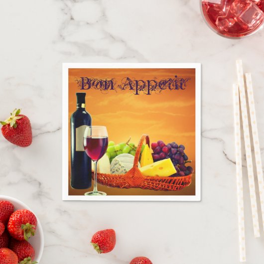 Serviette En Papier Vins et fromages (En situation)
