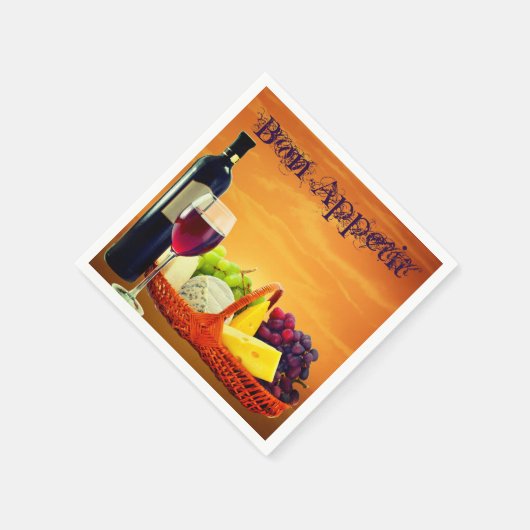 Serviette En Papier Vins et fromages (Coin)