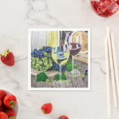 Serviette En Papier Vins et raisins (En situation)