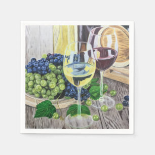 Serviette En Papier Vins et raisins
