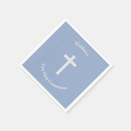 Serviette En Papier Vins et rayures bleues communion (Coin)