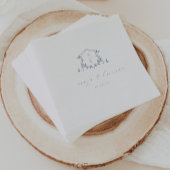 Serviette En Papier Vins intemporels Dusty Blue Crest Mariage Monogram