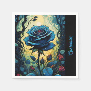 Serviette En Papier Vins Roses bleus 1