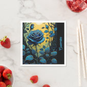 Serviette En Papier Vins Roses bleus 2 (En situation)