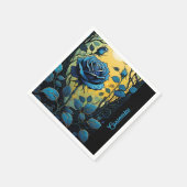 Serviette En Papier Vins Roses bleus 2 (Coin)