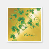 Serviette En Papier Vins shamrocks Vertes et Gold Napkins (Devant)