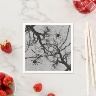 Serviette En Papier Vins tordus et Halloween araignée