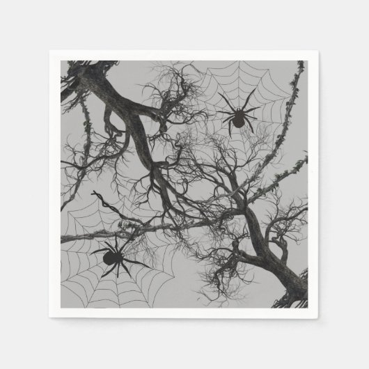 Serviette En Papier Vins tordus et Halloween araignée (Devant)