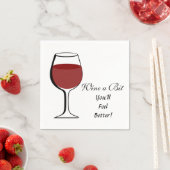 SERVIETTE EN PAPIER VINS UN PEU - PAPIER NAPKINS (En situation)