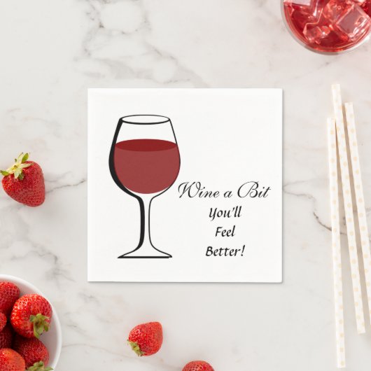 SERVIETTE EN PAPIER VINS UN PEU - PAPIER NAPKINS (En situation)