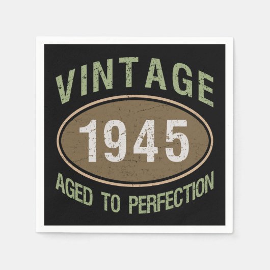 Serviette En Papier Vintage 1945 80e anniversaire (Devant)