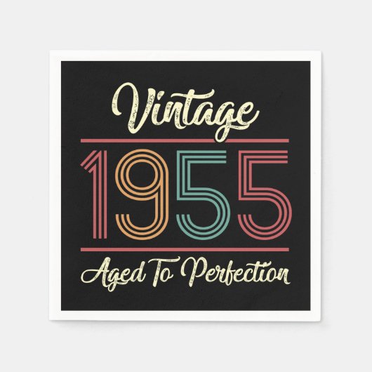 Serviette En Papier Vintage 1955 70e anniversaire (Devant)
