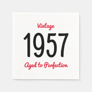 Serviette En Papier Vintage 1957 Vieilli à la Perfection 60 Fête d'ann
