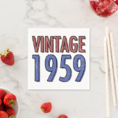 Serviette En Papier Vintage 1959 60e anniversaire (En situation)