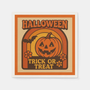 Serviette En Papier Vintage 1970 Trick or Treat Halloween