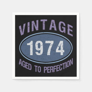 Serviette En Papier Vintage 1974 50e anniversaire