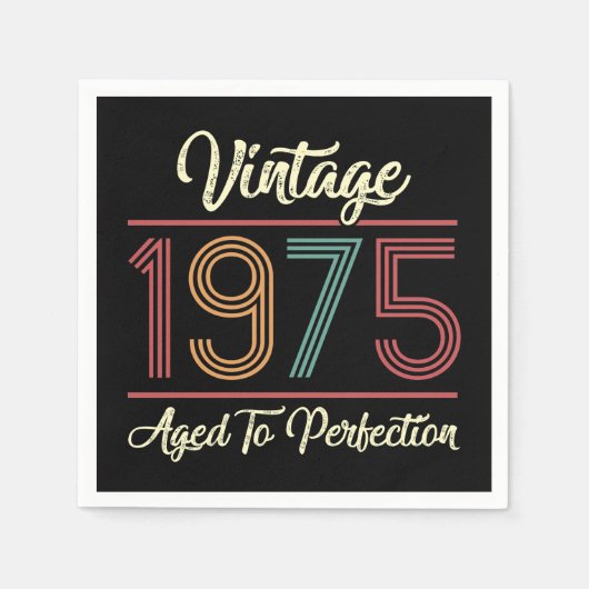 Serviette En Papier Vintage 1975 50e anniversaire (Devant)