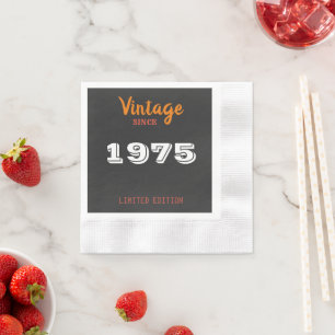 Serviette En Papier Vintage 1975 édition limitée 50e anniversaire
