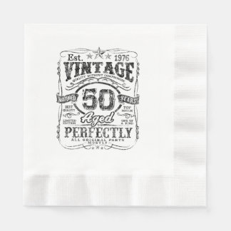 Serviette En Papier Vintage 1976 Limited Edition Shirt 50 Year Old 50t