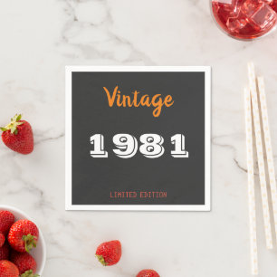 Serviette En Papier Vintage 1981 45e anniversaire Napkins Edition limi
