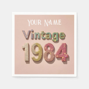 Serviette En Papier Vintage 1984 Sparkle Napkin : Souvenirs scintillan