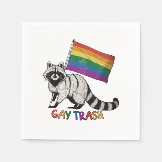 Serviette En Papier Vintage 90s Funny Racoon (Devant)