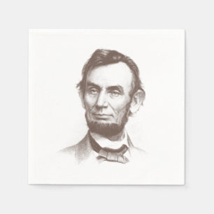 Serviette En Papier Vintage Abraham Lincoln Portrait