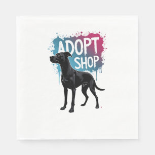 Serviette En Papier Vintage Adoptez Ne Faites Pas D'Achats Chien Graff