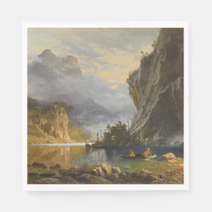 Serviette En Papier Vintage Albert Bierstadt Indiens Speed Fishing