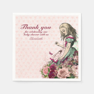 Serviette En Papier Vintage Alice au Pays des merveilles Tea Party