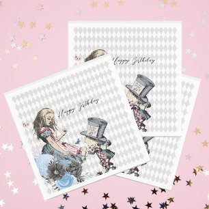 Serviette En Papier Vintage Alice & Hatter Mad Personnalisable