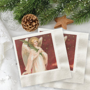 Serviette En Papier Vintage Angel Spruce Branch