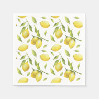 Vintage Aquarelle Lemons et Motif de verdure