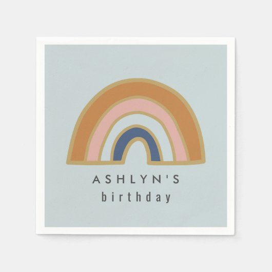 Serviette En Papier Vintage arc-en-ciel (Devant)