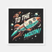 Serviette En Papier Vintage Au Moon Rocket ship (Devant)