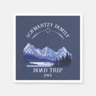 Serviette En Papier Vintage Blue Mountain Lake Sunset