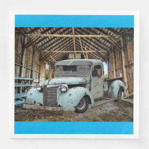 Serviette En Papier Vintage Blue Truck Rustic