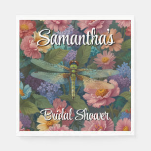 Serviette En Papier Vintage boho chic pastel jardin floral dragonfly