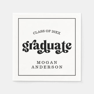 Serviette En Papier Vintage Bold Typography Graduation Party