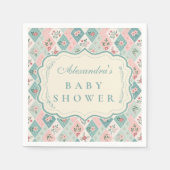Serviette En Papier Vintage Botanical Garden Baby Shower (Devant)