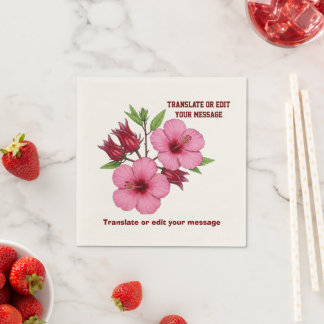 Serviette En Papier Vintage Botanical Hibiscus Flower edit