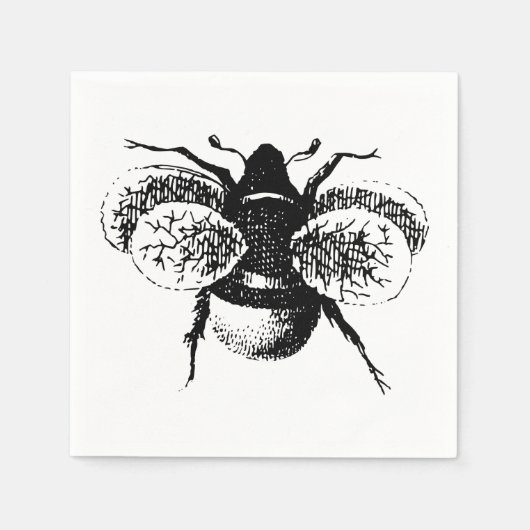 Serviette En Papier Vintage Bumble Bee (Devant)