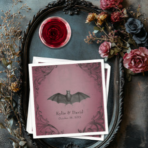 Serviette En Papier Vintage chauve-souris jusqu'à la mort Bourgogne Ma